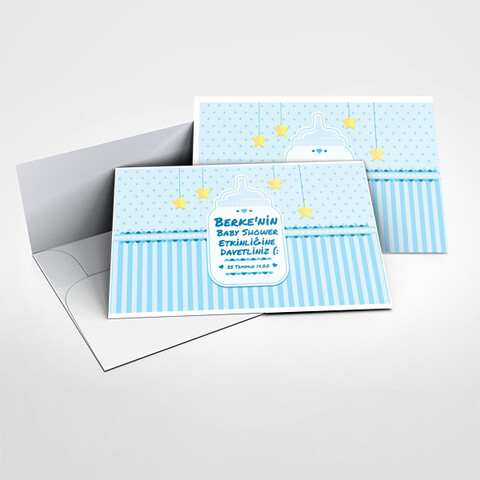 Erkek Baby Shower Etkinlik Davetiyesi